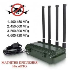Купольний РЕБ на авто 4 діапазони (400-720 Мгц)