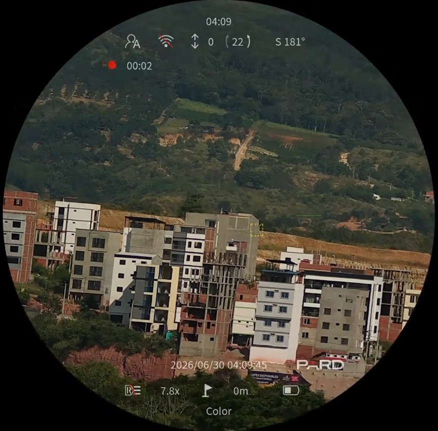 Изображение через Pard NV008SP3 LRF 50mm во время ночного наблюдения