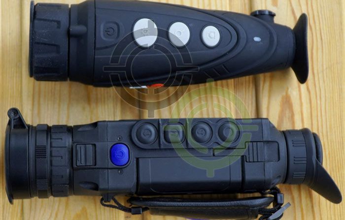 Тепловізори INFIRAY XEYE 2 E6 PRO V2 (зверху) та Pulsar Helion 2 XP50 (знизу)